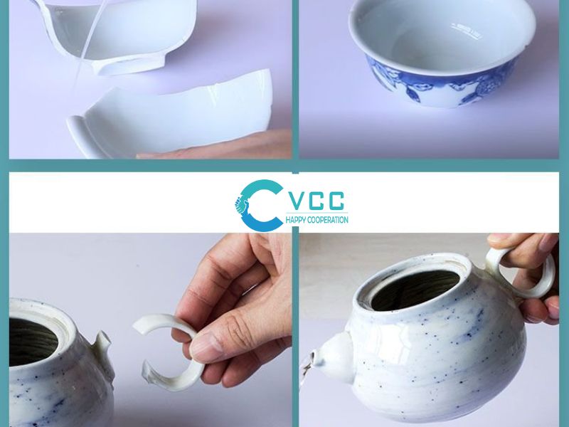 Cách gắn sản phẩm gốm sứ bị vỡ bằng keo dán sứ chịu nhiệt