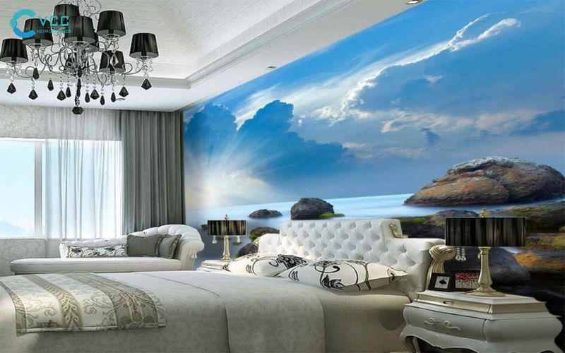 Cả một bức tranh sống động hiện hữu trong phòng ngủ nhờ tranh 3D